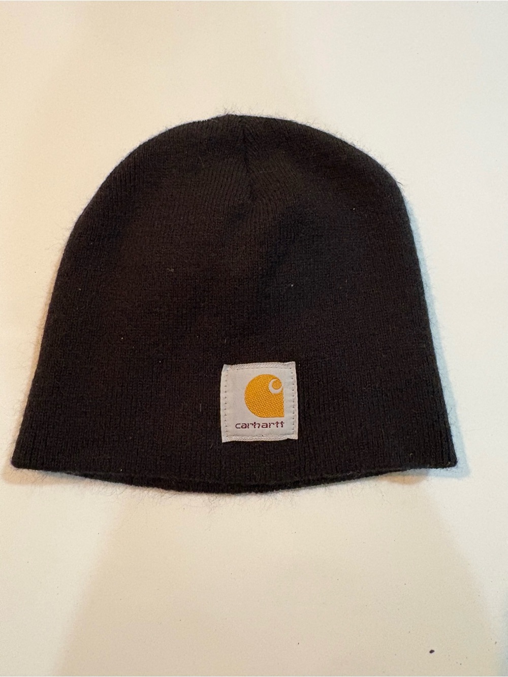 Carhartt Black Beanie with Yellow Patch | One Size fits most